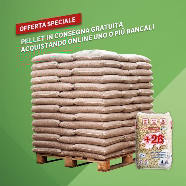 Pellet Swiss+26 ENplus A1 66 sacchi da 15 kg in abete