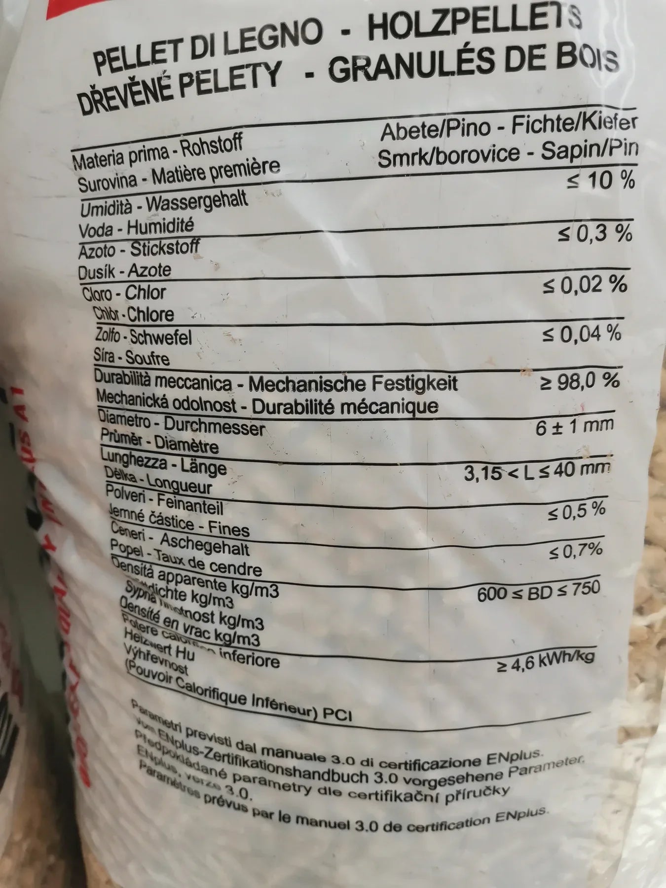 Pellet ENplus A1 CZ309 -abete 1050 Kg