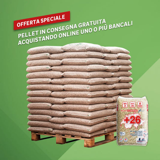 Pellet Swiss+26 ENplus A1 66 sacchi da 15 kg in abete